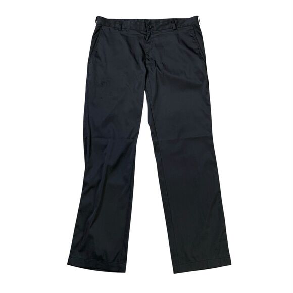 Nike Golf Pants Men 36 Charcoal Black Dri Fit Flat Front Classic Tech Chino - Picture 1 of 11